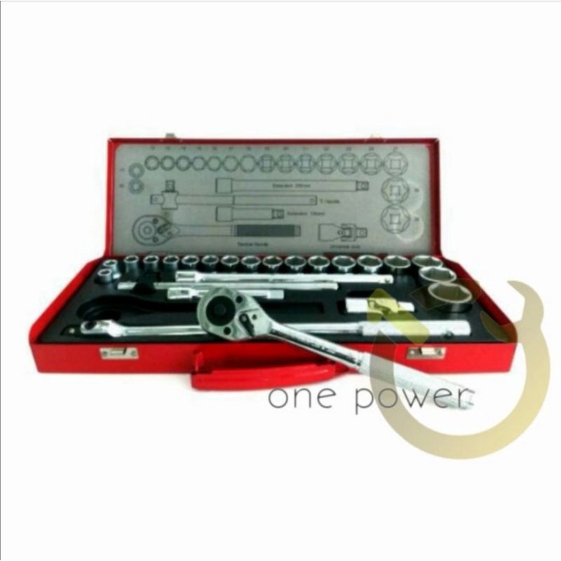 kunci shock set Aigo soket wrench 25 pcs 12pt