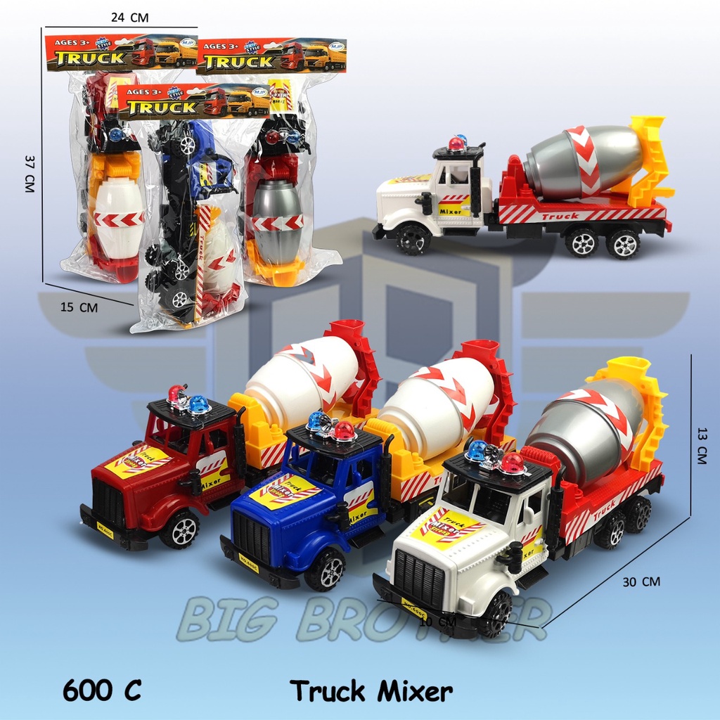Murah MJP-600D TR68 Merah Truk Truck Mainan Anak Mobil Mobilan Molen Semen Cement BIGBROTHER