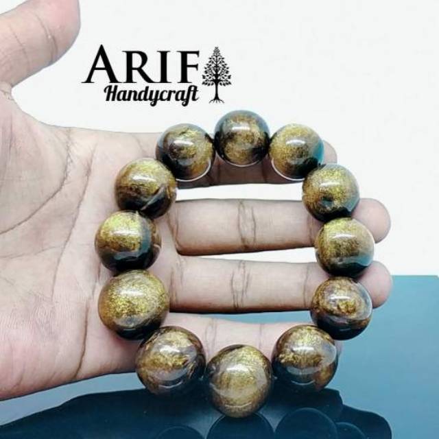 Gelang taliarus bergelombang warna emas jumbo