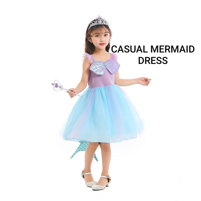 CASUAL MERMAID DRESS / DRESS PRINCESS ANAK / KOSTUM PRINCESS ANAK / GAUN ULANG TAHUN