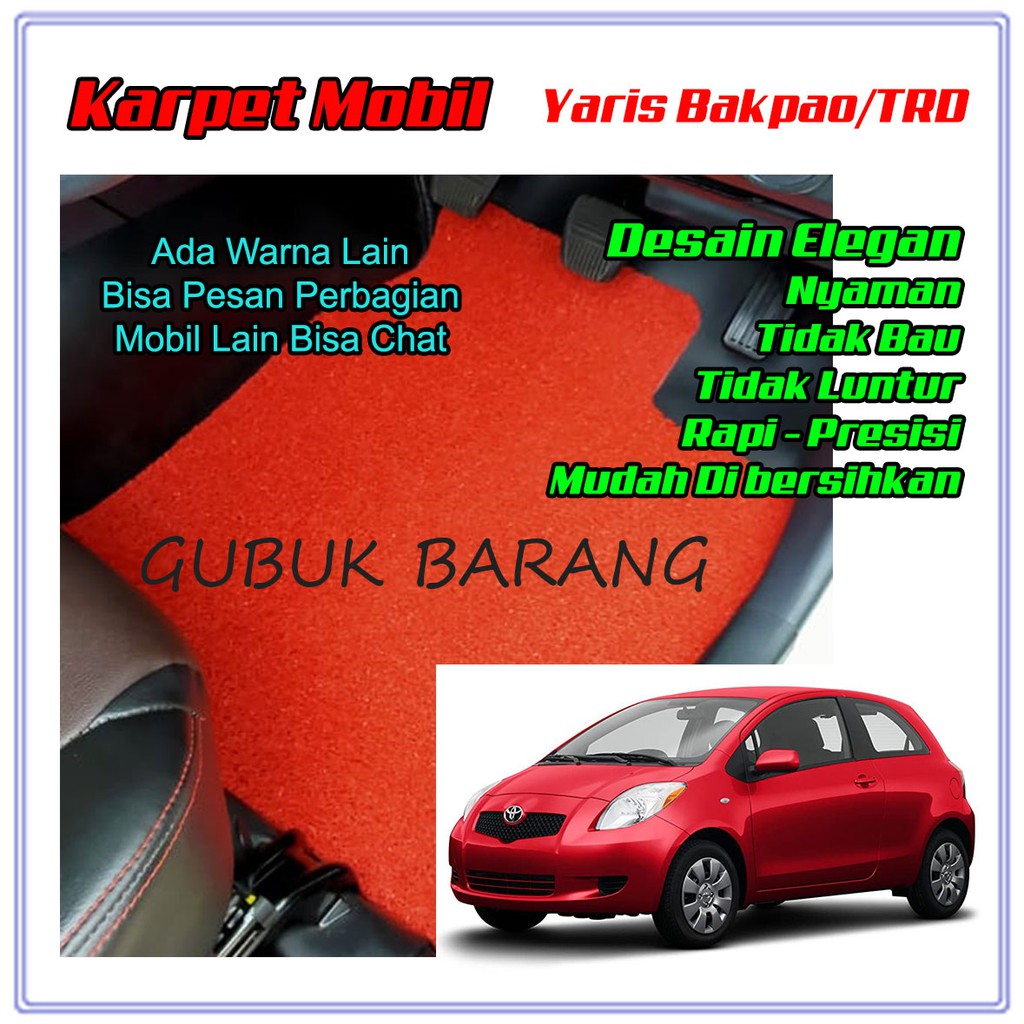Karpet Mobil Premium Toyota Yaris / Karpet Mie Yaris / Karpet Bihun Yaris Bakpao