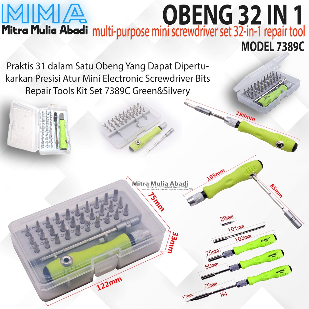 Obeng Set 32 in 1 Kotak PREMIUM | Obeng Handphone I Obeng Multifungsi