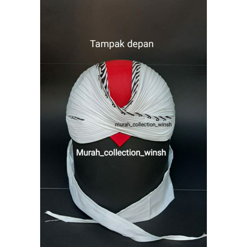 blangkon jogja motif baru | blangkon jogja lipat putih tengah merah
