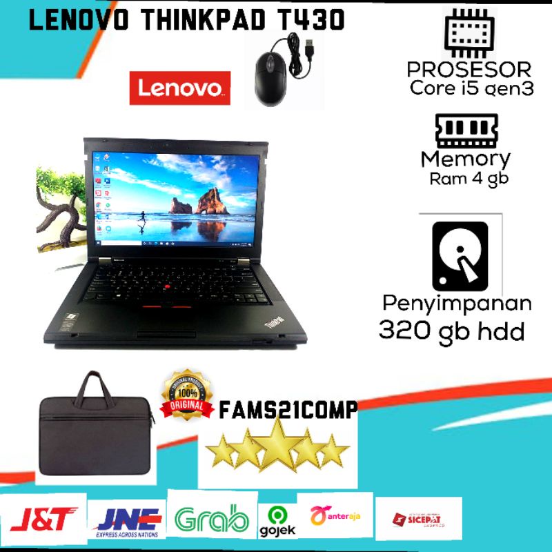 lenovo thinkpad t430 core i5 gen 3 ram 4 hdd 320