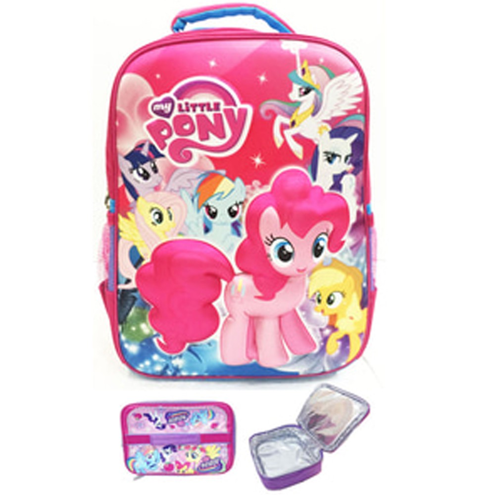 Tas Ransel Sekolah Anak SD kuda pony pinke pie 3D Timbul Hard Cover LB