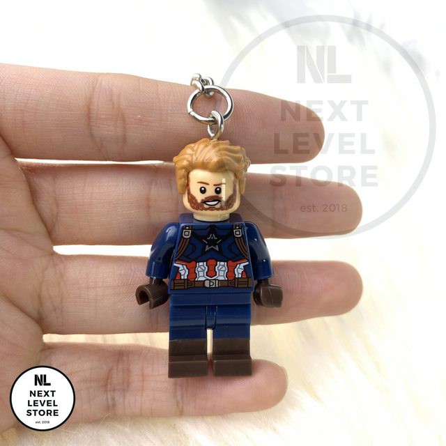 Gantungan Kunci LEGO Minifigure Avengers Captain America KEYCHAIN