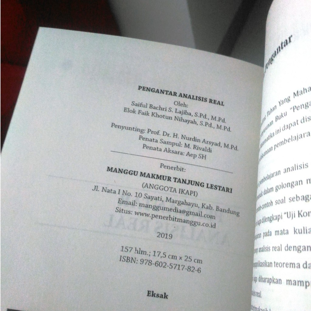 Pengantar Analisis Real Sistem Bilangan Himpunan Invers Induksi Matematika Dan Deret Shopee Indonesia