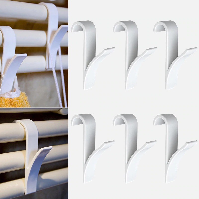 Gantungan Handuk Towel Radiator Rail Hanger Hook 6 PCS - M15 - White / Jemuran Handuk