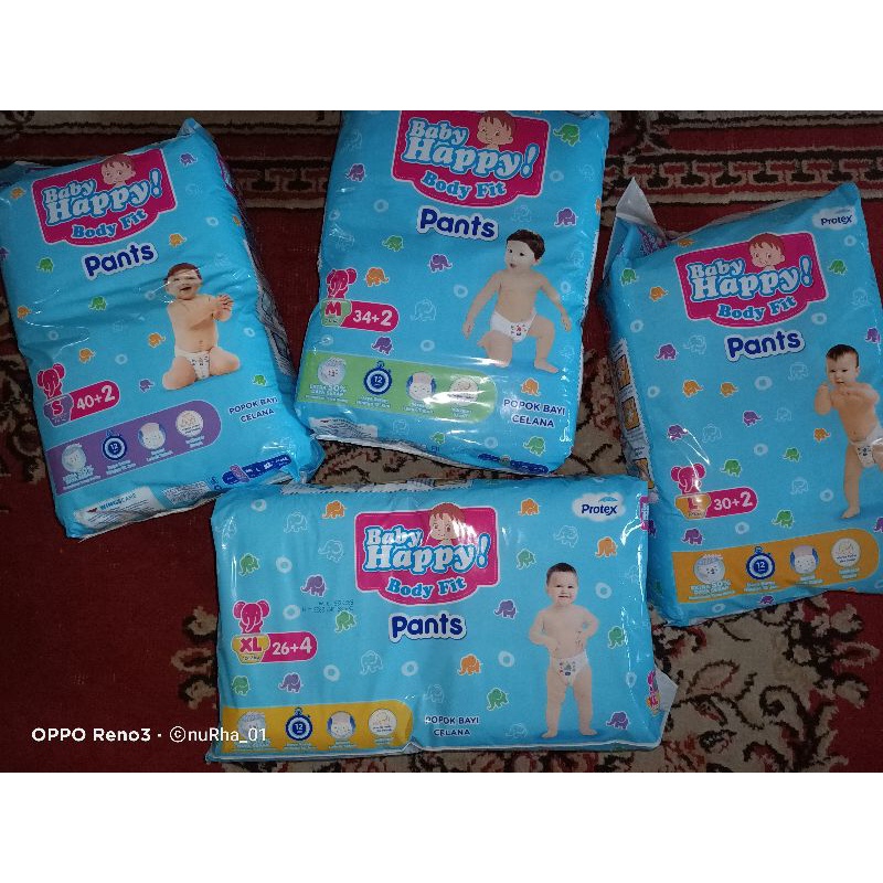Baby happy S40, Baby Happy M34, Baby Happy L30, Baby Happy XL26
