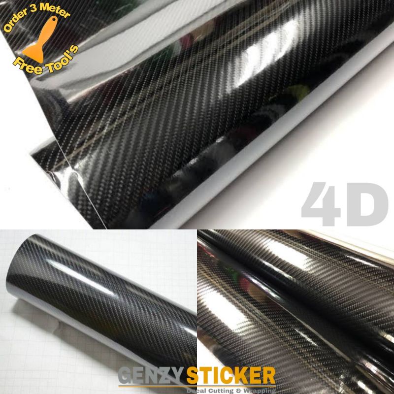 stiker skotlet carbon 4d glossy mengkilap