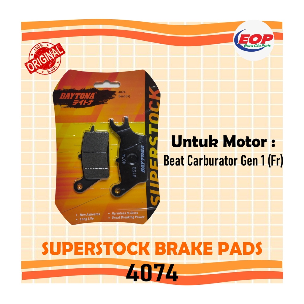 Brake Pad Daytona SuperStock 4074 Beat Karbu Kampas Rem