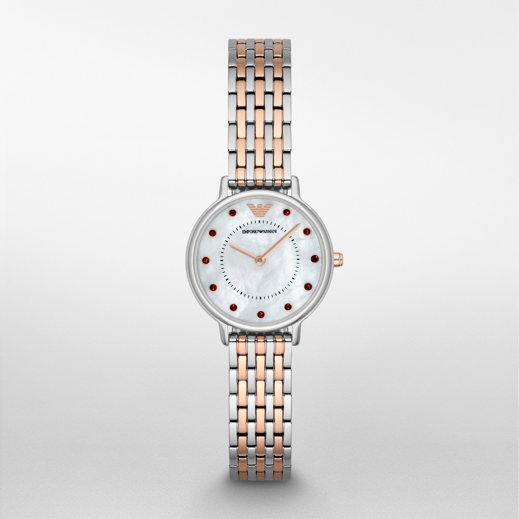 Emporio Armani Dress Kappa - Stainless Steel - Silver & Rose Gold - Jam Tangan Wanita - AR2515