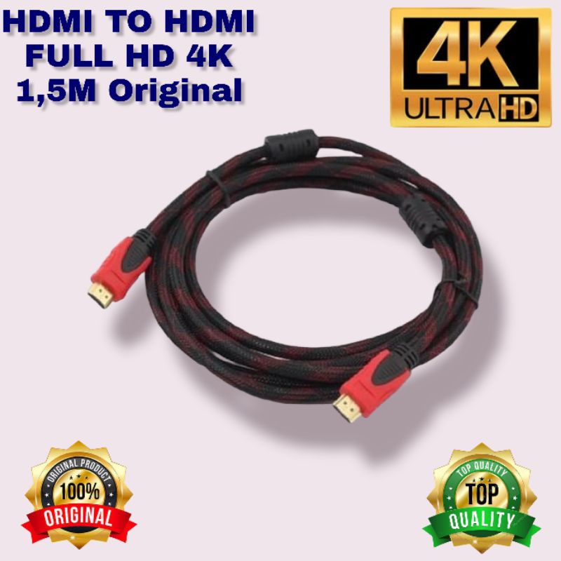 Kabel sambungan Hdmi to Hdmi Original Super HD 4K Panjang 1,5m