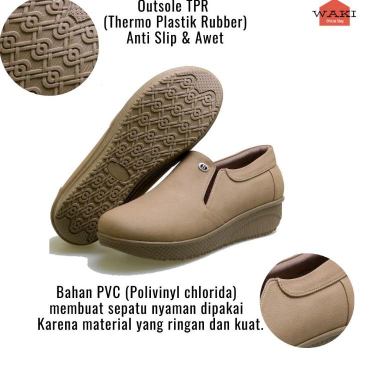 sepatu kasual wanita slip on Wedges Kantoran - Sepatu Wanita Footwear AQILA Ori ‣ TWU.936123