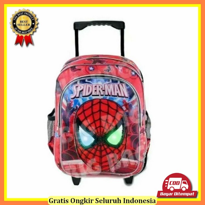 Tas Karakter Koper Ransel Anak Sekolah Sd Trolley Dorong Troli / Tas Troli Anak Laki Laki / Tas Trol