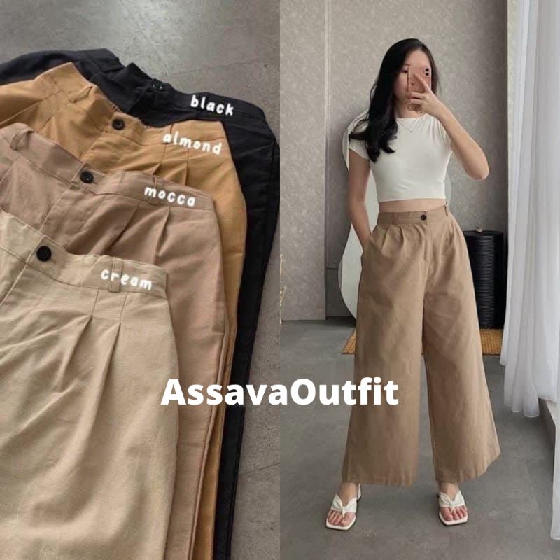 KULOT LINEN HIGHWAIST 772 / CULLOTE PANTS / CELANA KULOT WANITA /MIRABELLA LINEN PANTS