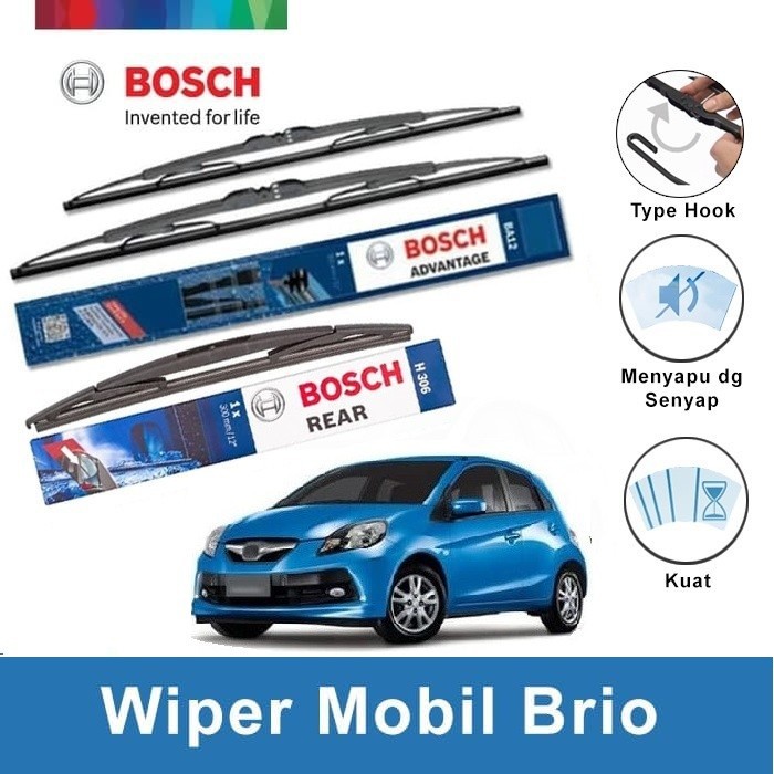 Wiper Depan Belakang Brio Satya BOSCH Set ADVANTAGE