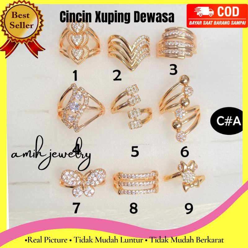 Cincin Titanium Cincin Titanium Wanita C#A Cincin Lapis Emas - Cincin Wanita Dewasa Lapis Emas