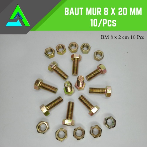 BAUT MUR/MUR BAUT 8X20/KEPALA KUNCI 12