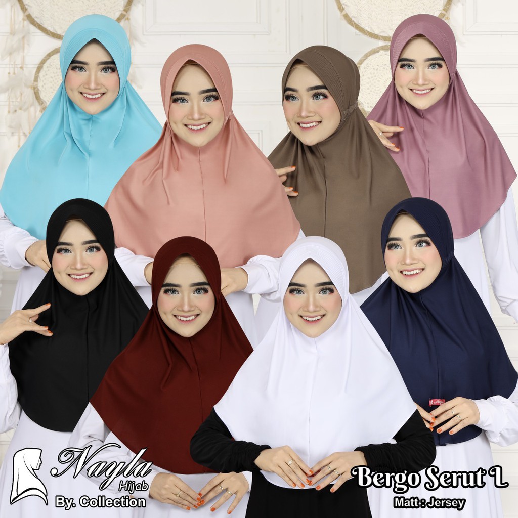 Jilbab Instan Bergo Serut L Kerudung Instan Bergo Serut Ori Nayla Hijab Bergo Serut Nayla Hija'b