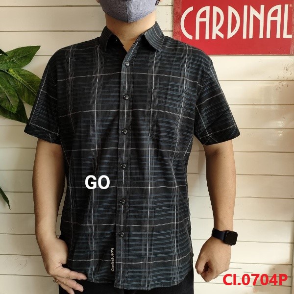 gof CARDINAL KEMEJA JUMBO SLIMFIT Hem Pria Baju Cowok Pakaian Pria Lengan Pendek Original