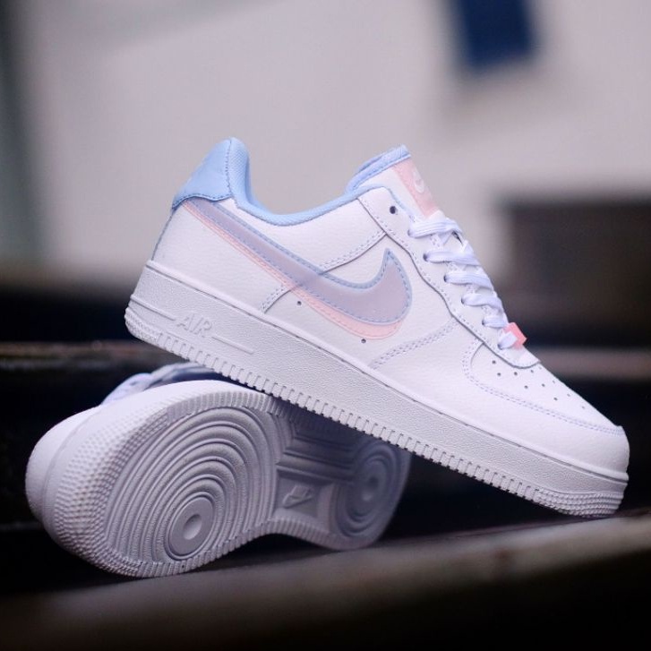 Nike Air Force 1 Low Double Swosh Light Armory Blue Original - Sepatu Nike Air Force 1 Low Women - N