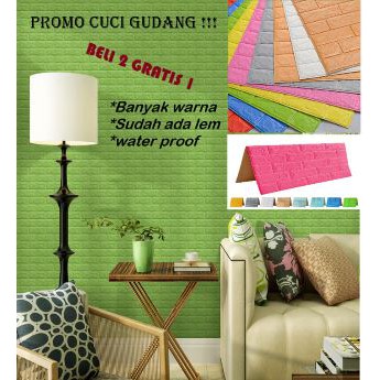 Wallpaper 3D Foam Bata Putih Brickfoam Beli 2 Gratis 1 Dapat 3Pcs