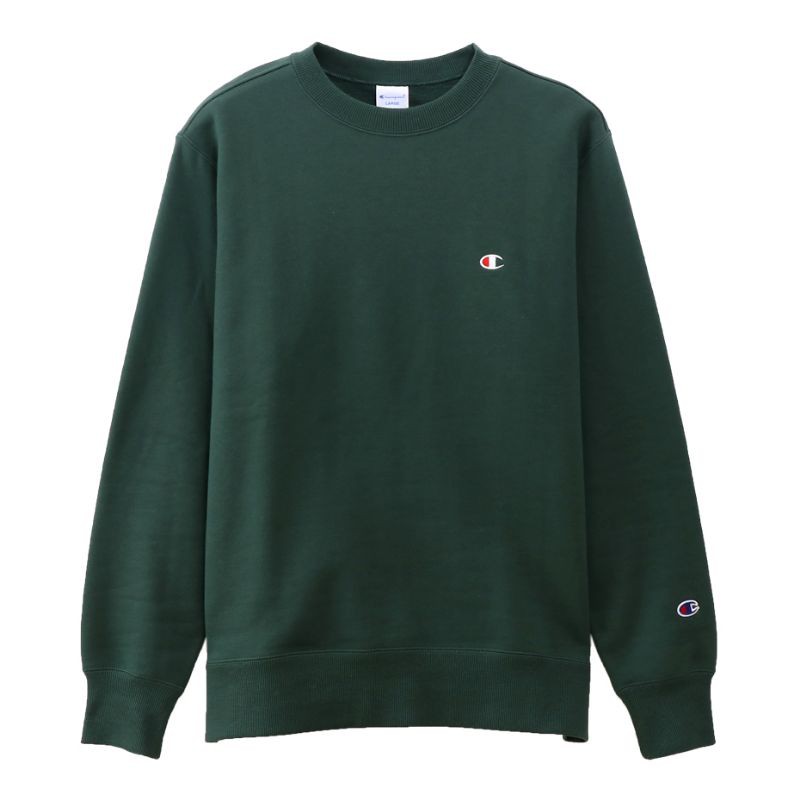 SWEATER CREWNECK CHAMPION BASIC MINI LOGO (HIJAU)
