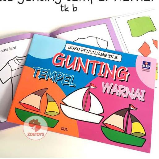❅ Zoetoys Buku Gunting Tempel Warnai - TK A B  | Buku Belajar Anak TK PAUD BIP Gramedia ☉