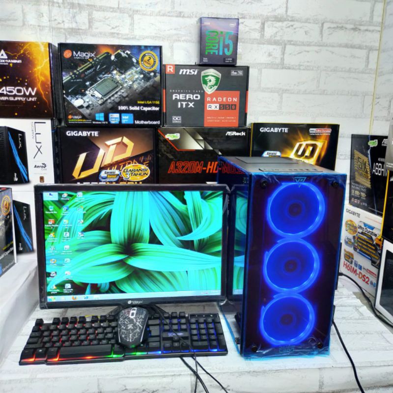 pc gaming core i5 vga 2gb fullset monitor 24 in curved