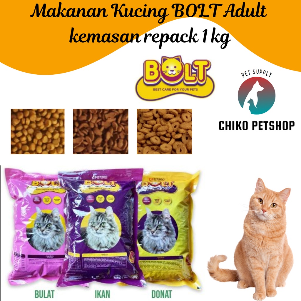 Makanan Kucing BOLT Paling MURAH Kemasan 1 Kg | BOLT 1Kg