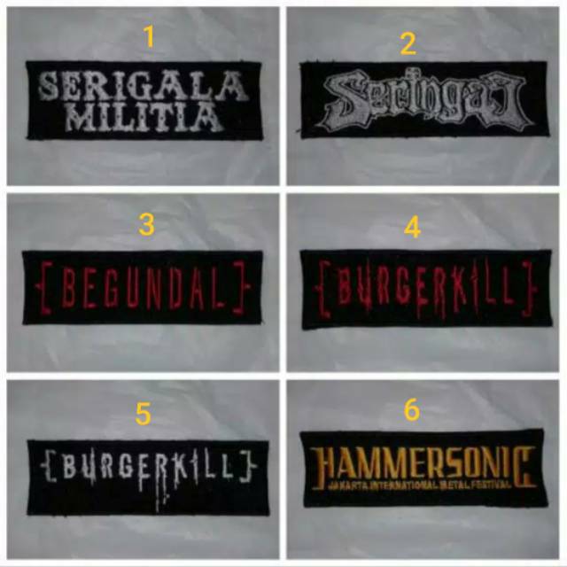 bordiran/emblem/patch hammersoni, patch burgerkill, patch seringai.