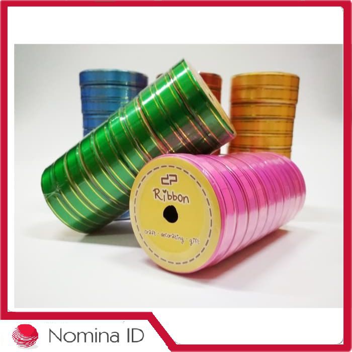 

C176 Grosir Pita Kado Lace Emasjepang/Plastik/Kertas Ribbon Polos 2 cm