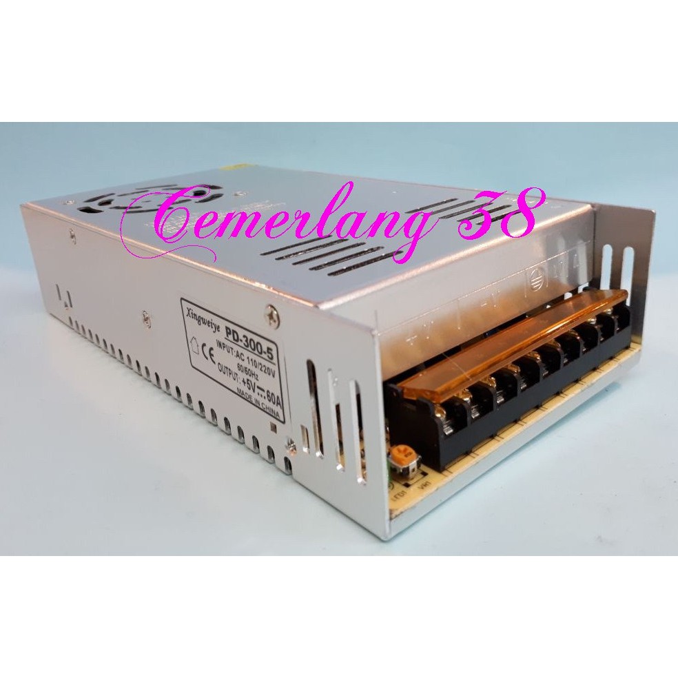 AC to DC Power Supply 5V 60A 300W BB Switching Adaptor Jaring 60 A 5 V 300 W 5 Volt 60 Amper 300Watt