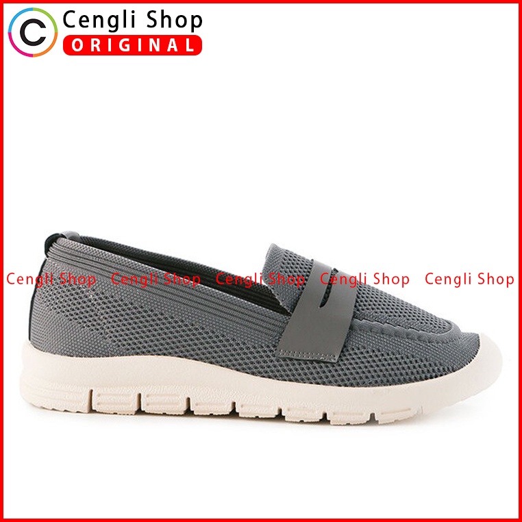 SEPATU SLIP ON OBERMAIN WANITA ORIGINAL BRANDED TERBARU ABU-ABU OW15