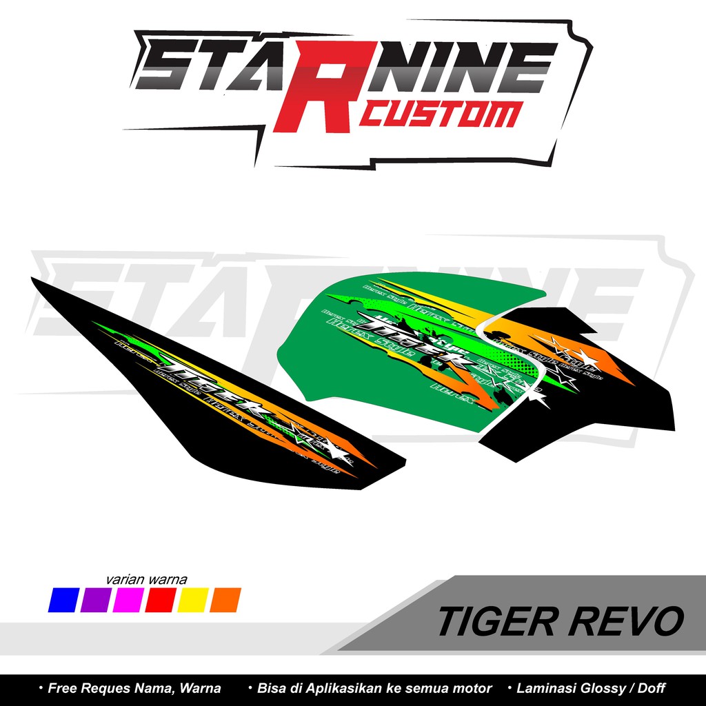 striping tiger revo custom hologram + bonus stiker herex striping tirev hologram sticker tiger herex