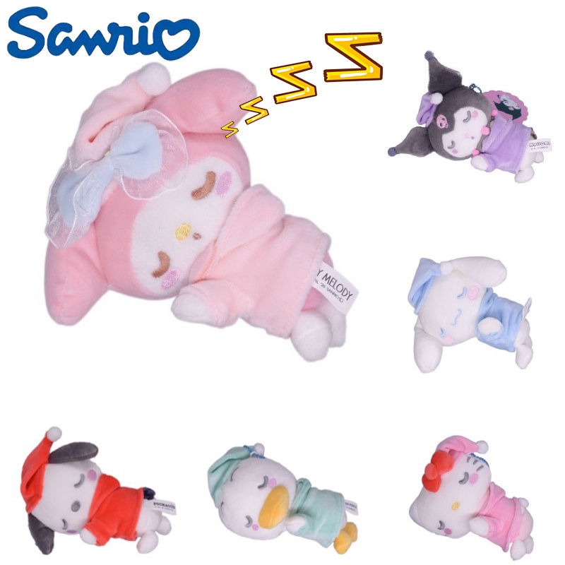 Kawaii Sleeping Kuromi My Melody Cinnamorol Kt Cat PC Dog Plush Toy Anime Stuffed Animals Cute Pendant Appease Doll Toys Gifts