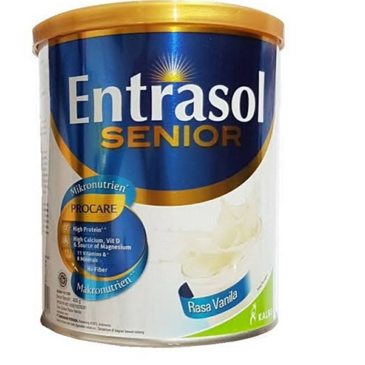 

ENTRASOL.SENIOR SUSU RASA COKLAT & VANILA 400GR