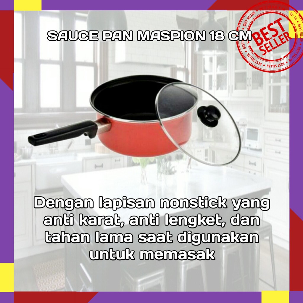 MASPION / PAN / SAUCE PAN / PAN TEFLON / SAUCE PAN 18 cm / PAN TEFLON MASLON MASPION