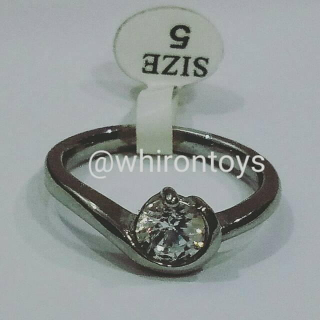 Cincin Besi Putih Asli Ternate Desain Melengkung