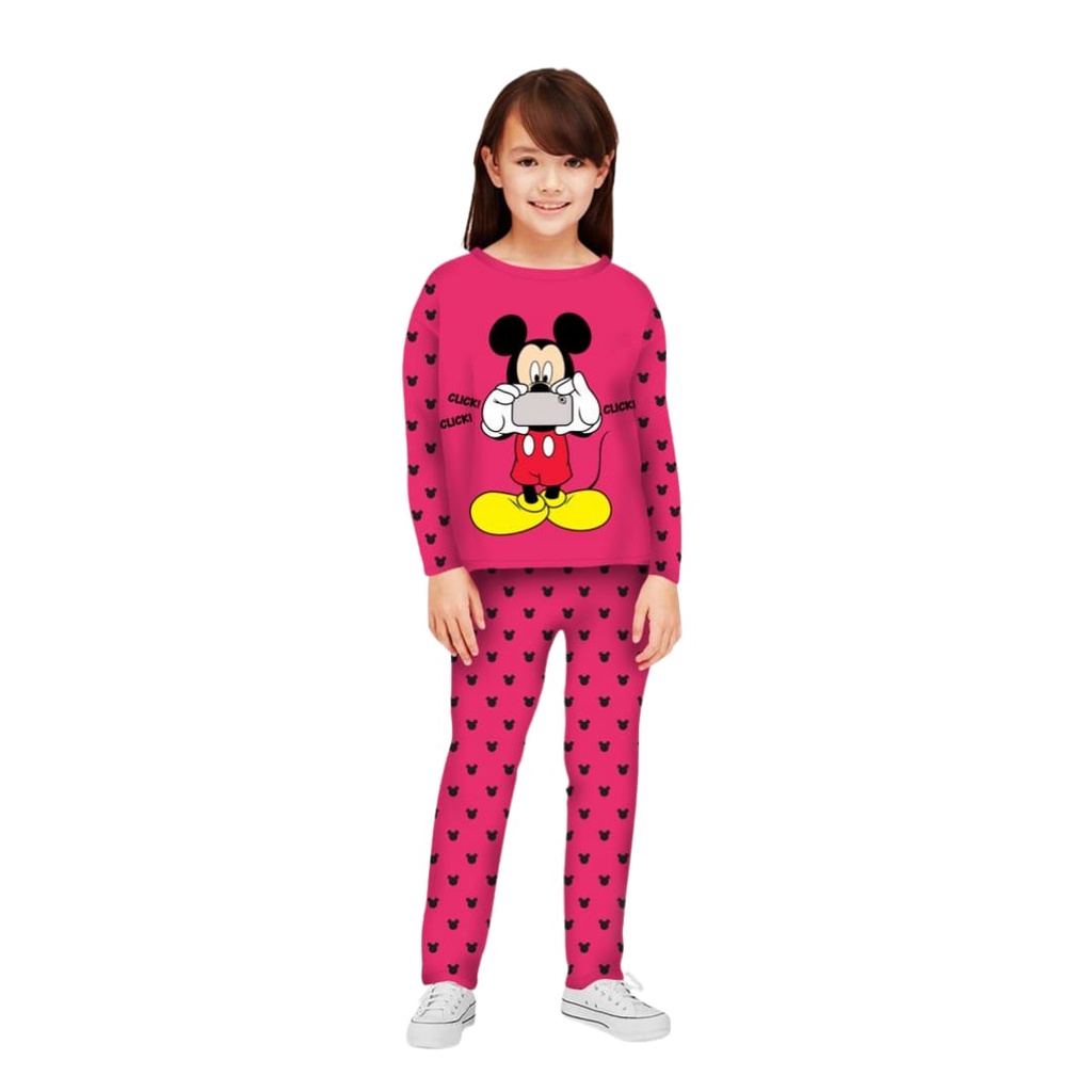 Setelan Baju Tidur Kaos Piyama Anak Perempuan 3-12 Tahun Terbaru