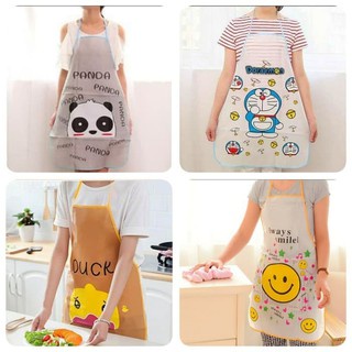 Celemek Dapur / Apron Masak Anti Air Motif Celemek Karakter Kartun Lucu Waterproof Korean Apron