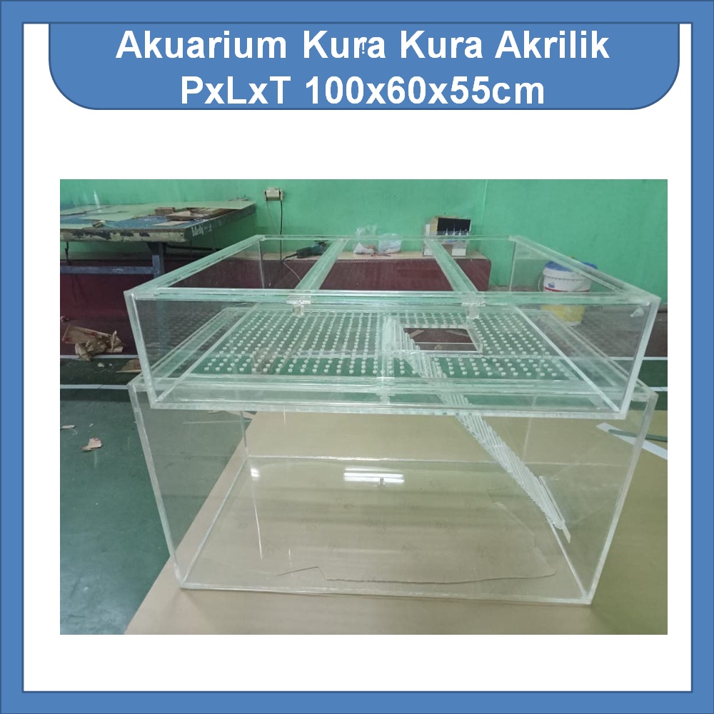 Akuarium Kura Kura Akrilik PxLxT 100x60x55cm