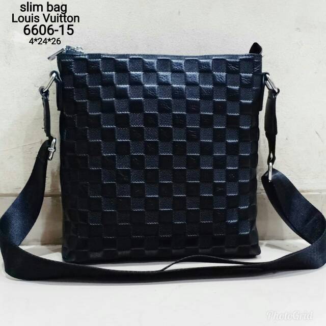 Tas slempang damier kulit import