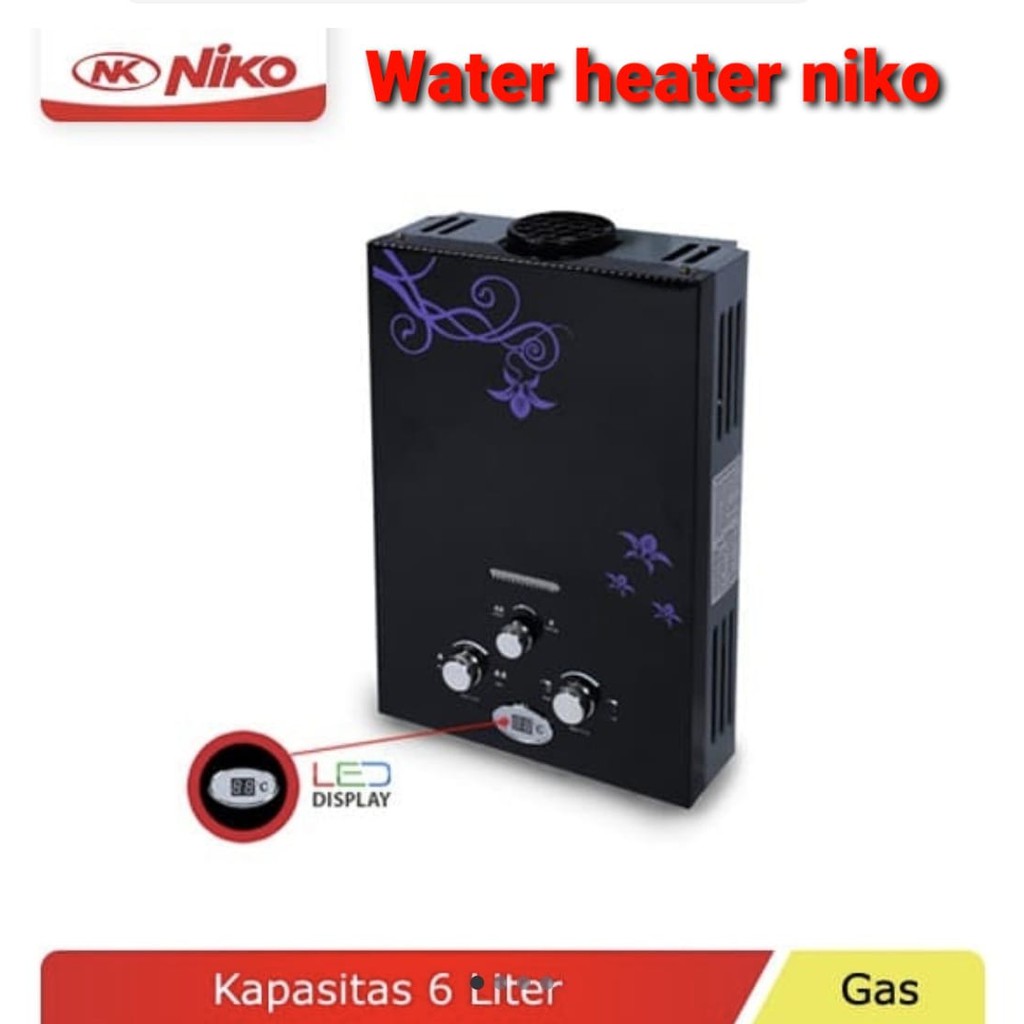 NIKO HITAM LED Water Heater Gas Digital Display PEMANAS AIR wasser