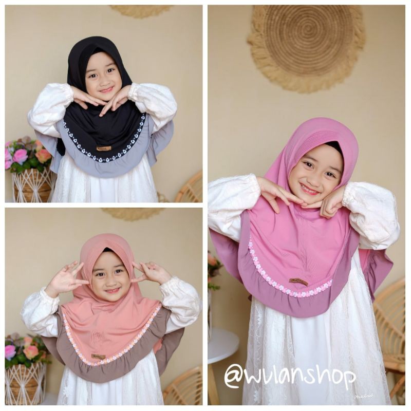 hijab anak 2 warna free masker