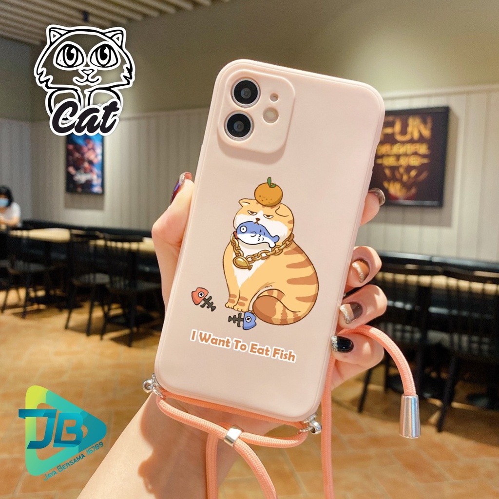 SOFTCASE SILIKON SLINGCASE TALI LANYARD STRAP PHONE MACARON PELINDUNG KAMERA CAT OPPO VIVO SAMSUNG XIAOMI REALME IPHONE ALL TYPE JB5428