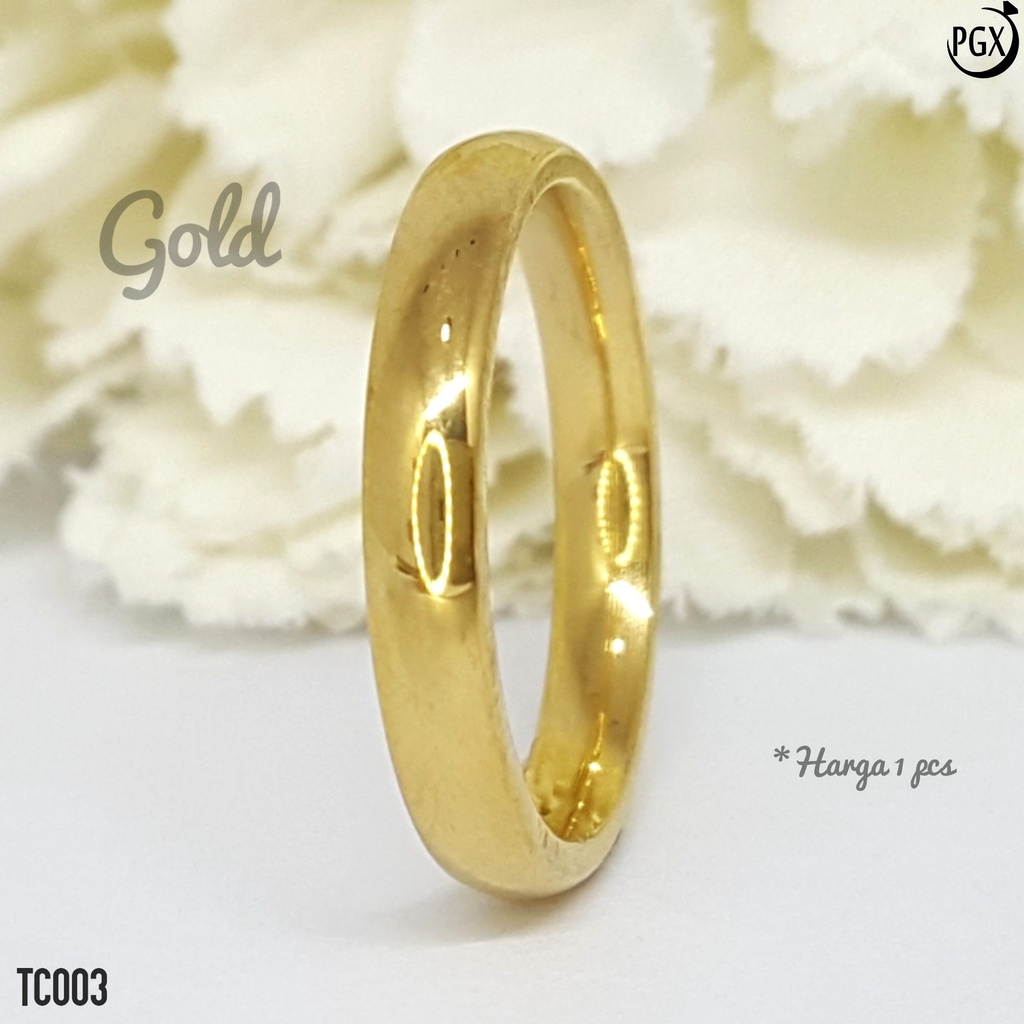 PGX Cincin Titanium Couple Silver Aksesoris Fashion Perhiasan Anti Karat - TC003