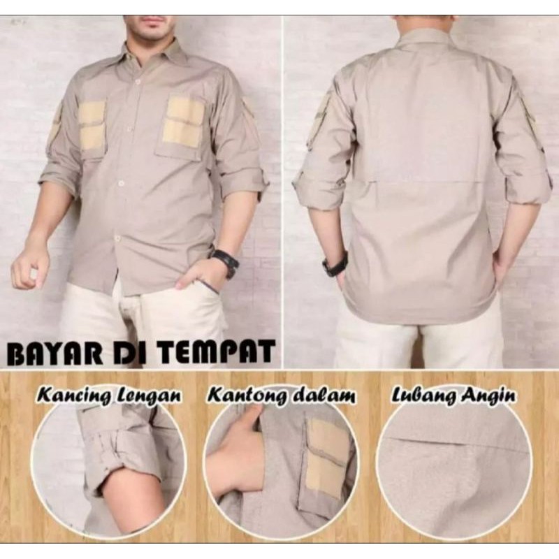 kemeja tactical 5.11 cream/kemeja lapangan/baju tactical