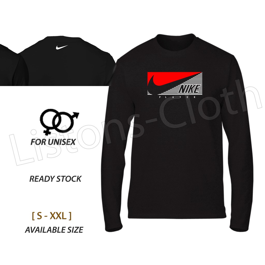 Kaos Nike Logo New Hitam Lengan Panjang Long Sleeve Baju Distro Pria Tshirt Branded Sport Keren Shopee Indonesia